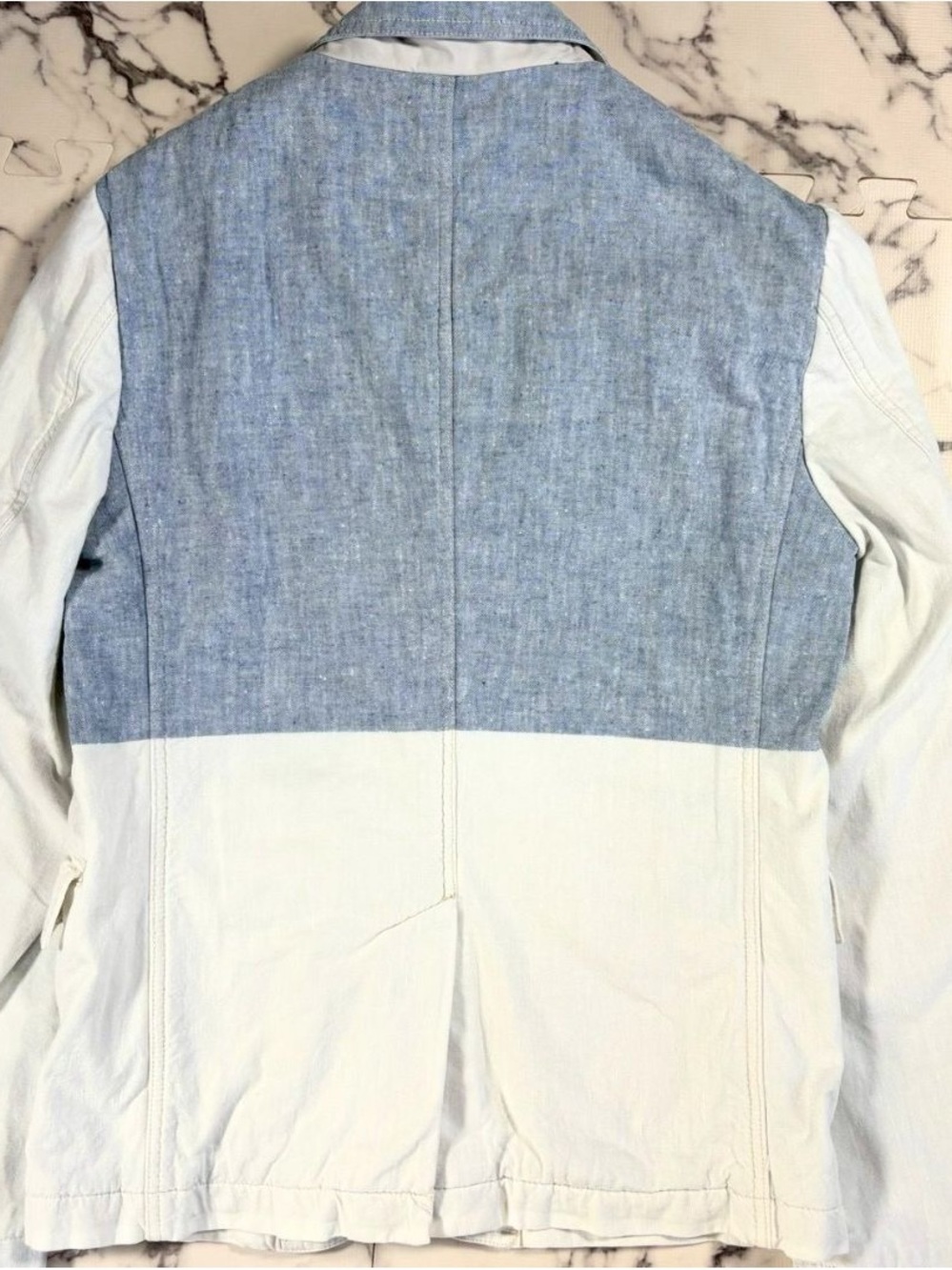 Paul Smith Two-Tone Light Blue & Cream Casual linen Blazer - Picture 3 of 4